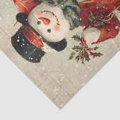 Kerstman sneeuwpop vintage tissuepapier (Detail)