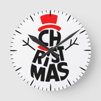 Kerstman Sneeuwpop Woord Kunst Ronde Klok
