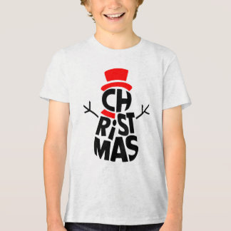 Kerstman Sneeuwpop Woord Kunst Tri-Blend Shirt