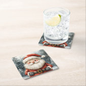Kerstman Sneeuwval Plein Onderzetters (Insitu)