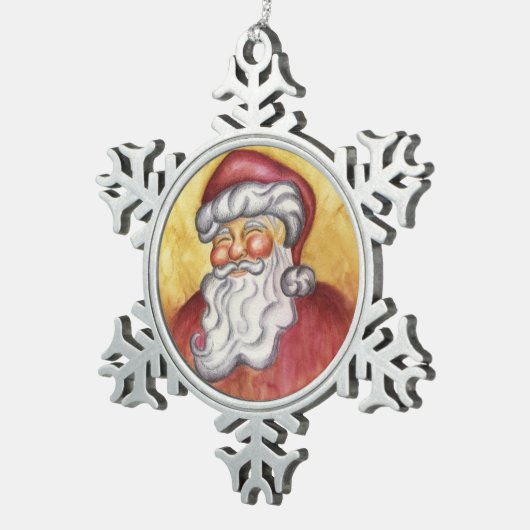 Kerstman Sneeuwvlok Kerstversiering Tin Sneeuwvlok Ornament (Rechts)