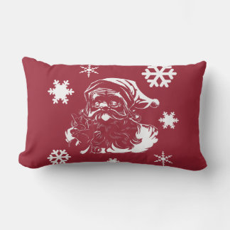 Kerstman Sneeuwvlokken Kerst rood Sierkussen Kussen