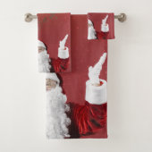 Kerstman,Sneeuwvlokken,Rood Bad Handdoek (Insitu)