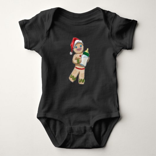 Kerstman snoep snoepgoed babyfles romper (Voorkant)
