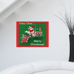 Kerstman Snoep Trein Poster