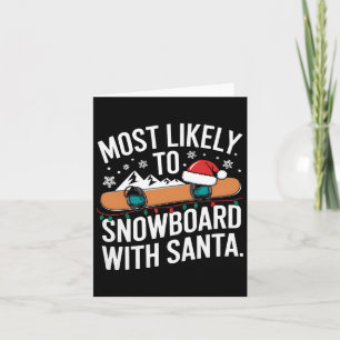Kerstman Snowboarden Kerst Wintersport Humor P Kaart