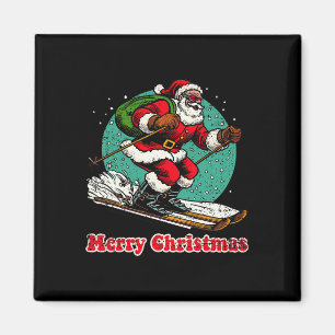 Kerstman Snowboarden Vrolijk Kerstfeest Winter Ho Magneet