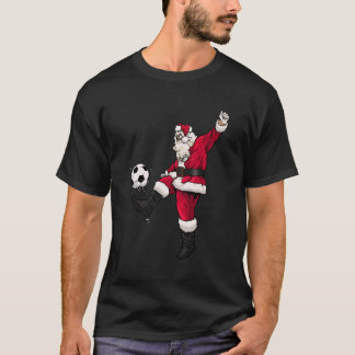 Kerstman Soccer Shirten Voetballiefhebber en San T-shirt