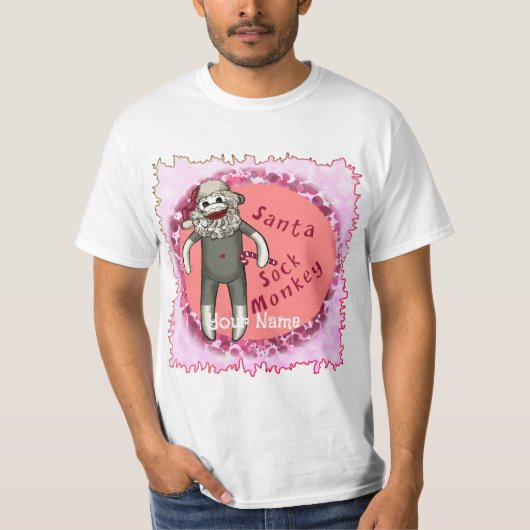 Kerstman Sock Monkey T-shirts (Voorkant)