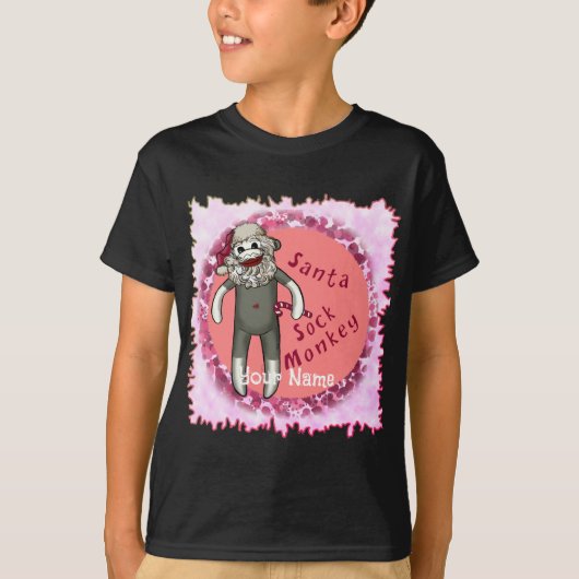 Kerstman Sock Monkey T-shirts (Voorkant)