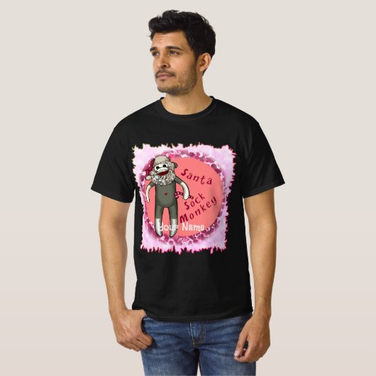 Kerstman Sock Monkey T-shirts (Voorkant volledig)