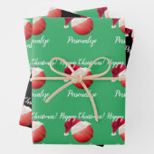 Kerstman, speciaal ontworpen met cricket Ball Sant Inpakpapier Vel (In situ)