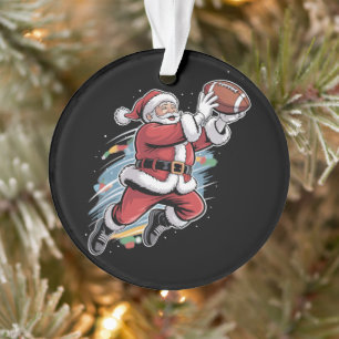 Kerstman speelt American Football Kerst Ornament