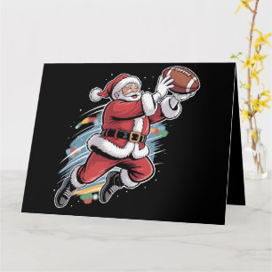 Kerstman speelt American Football Kerstmis  Kaart