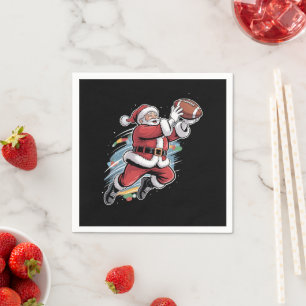 Kerstman speelt American Football Kerstmis Servet