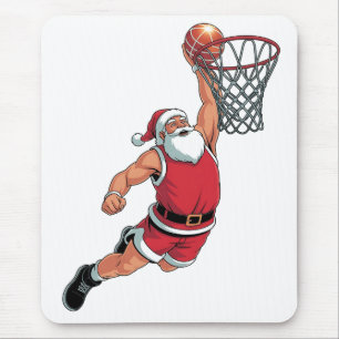 Kerstman speelt basketbal Kerstsportliefhebbers Muismat
