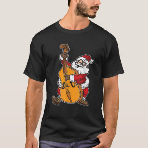 Kerstman speelt contrabas met Kerstmis T-shirt