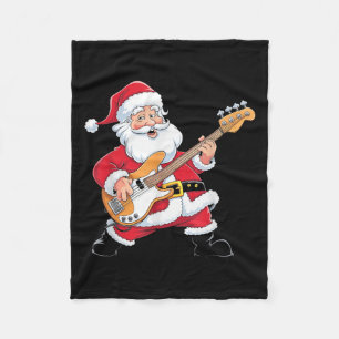 Kerstman speelt een B-gitaar Kerstmis Fleece Deken