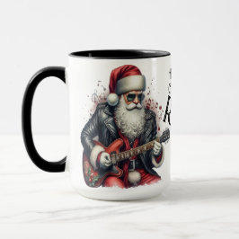 Kerstman speelt een elektrische gitaar Coffee Mok 