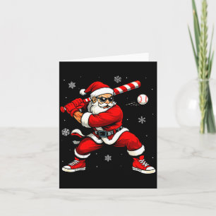 Kerstman speelt honkbal Kerstmis Funny Christmas H Kaart
