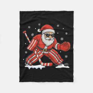 Kerstman speelt ijshockey keeper Kerstmis Fleece Deken