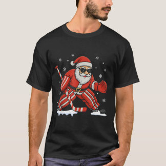 Kerstman speelt ijshockey keeper Kerstmis T-shirt