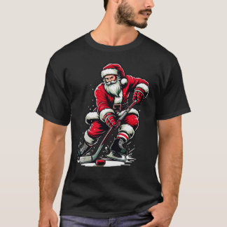 Kerstman speelt ijshockey Kerstmis T-shirt