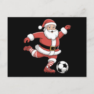Kerstman speelt voetbal Kerst sport Briefkaart
