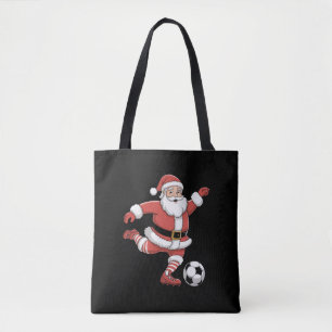 Kerstman Speelt Voetbal Kerst Sport Draagtas