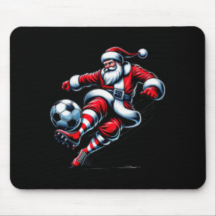 Kerstman speelt voetbal Kerst T-shirts Vrouwen Man Muismat
