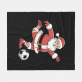 Kerstman speelt voetbal kerstsport fleece deken (Voorkant (Horizontaal))