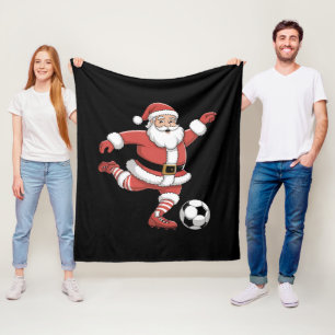 Kerstman Speelt Voetbal Kerstsporten Fleece Deken