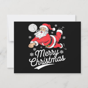 Kerstman speelt Volleybal Kerst Pyjama Cool Spo Feestdagenkaart