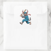 Kerstman spelen Baseball Kerstmis Baseball Speler Vierkante Sticker (Tas)