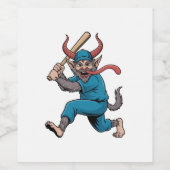 Kerstman spelen Baseball Kerstmis Baseball Speler Wijn Etiket (Enkel label)