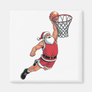 Kerstman spelen Basketbal Kerstmis Sport liefhebbe Magneet
