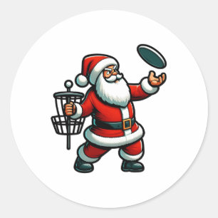 Kerstman spelen Disc Golf Pajama Xma Ronde Sticker