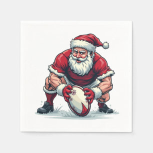 Kerstman spelen Football Fantasy Christmas Player Servet