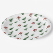 Kerstman spelen Hockey Servet Gift Kerstfeest Papieren Bordje (Gekanteld)