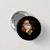 Kerstman spelen saxofoon muzikant Chr Ronde Button 3,2 Cm (Voorkant /achterkant)