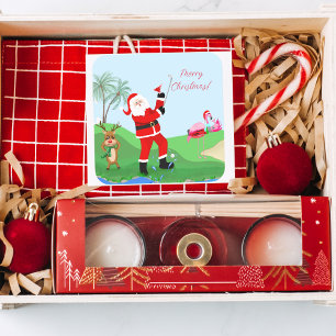 Kerstman spelen uit het water met Martini partij Vierkante Sticker