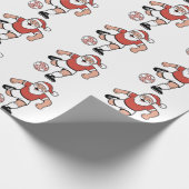 Kerstman spelen Voetbal Kerstman Sport Cadeaupapier (Hoek)