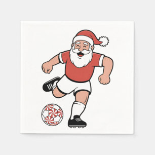 Kerstman spelen Voetbal Kerstman Sport Servet