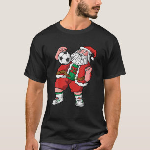 Kerstman spelen Voetbal Kerstmis Pyjama Cool Sport T-shirt