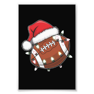 Kerstman sporten Kerstmis American Football liefhe Foto Afdruk