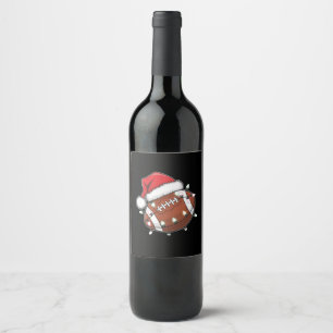 Kerstman sporten Kerstmis American Football liefhe Wijn Etiket