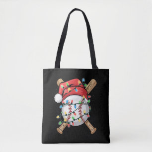 Kerstman sportieve kerst honkbalspeler draagtas