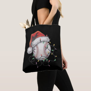 Kerstman sportieve kerst honkbalspeler draagtas