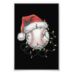 Kerstman sportieve kerst honkbalspeler foto afdruk