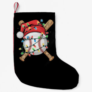 Kerstman sportieve kerst honkbalspeler  kleine kerstsok